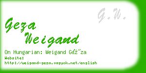 geza weigand business card